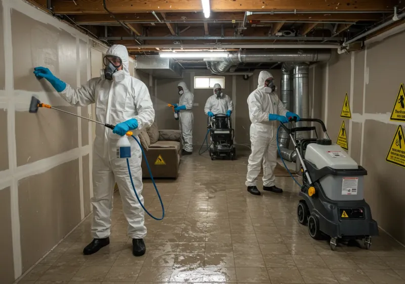 Basement Moisture Removal and Structural Drying process in Canutillo, TX